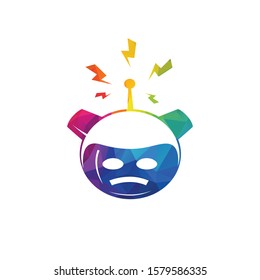 Robot mascot vector logo design. Futurist technology vector design. Cartoon vector illustration.	
