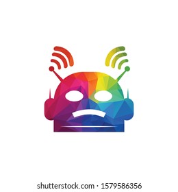 Robot mascot vector logo design. Futurist technology vector design. Cartoon vector illustration.	
