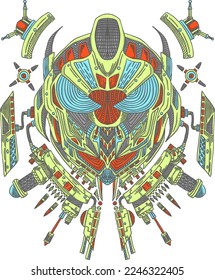 robot mask concept vector design color 0002