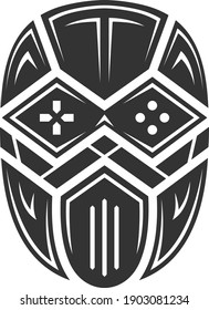 robot mask game. simple and modern. mix masks, robots, and gamepads