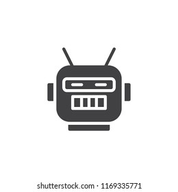 Robot mask vector icon. filled flat sign for mobile concept and web design. Costume party mask simple solid icon. Bot symbol, logo illustration. Pixel perfect vector graphics