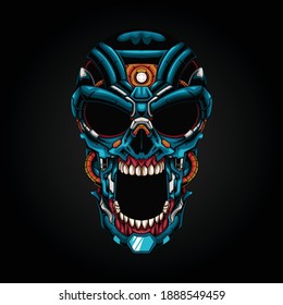 Robotermecha-Helm-Design-Logo, Vektorgrafik