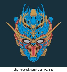 Robot mechanic custom design head illustration t shirt design