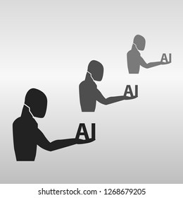 The robot mechanical arm. Artificial Intelligence futuristic design concept. - Vector