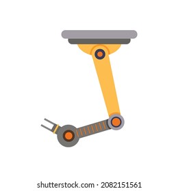 Robot mechanical hand for collect and automated assembly. Industrial robotic fir futuristic surgery, engineering intelligence arm, vector illustration