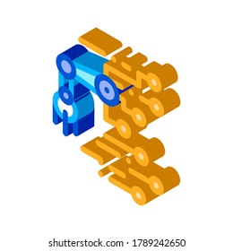 Robot Microchip Icon Vector. Isometric Robot Microchip sign. color isolated symbol illustration
