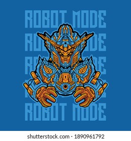 Robot Mode - Vector Illustration Artwork 