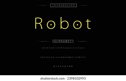 Robot Modern Bold Font. Sans Serif Font. Regular Italic Uppercase Lowercase Typography urban style alphabet fonts for fashion, sport, technology, digital, movie, logo design, vector