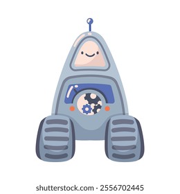 Robot and Modern Electronic Humanoid Machine Vector Illustration