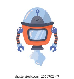 Robot and Modern Electronic Humanoid Machine Vector Illustration