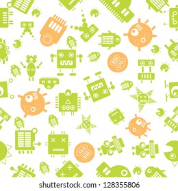 Robot  modern seamless pattern