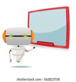 Robot Monitor Character Present Machine Vector