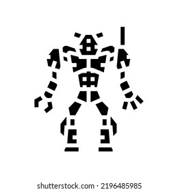 robot monster glyph icon vector. robot monster sign. isolated symbol illustration