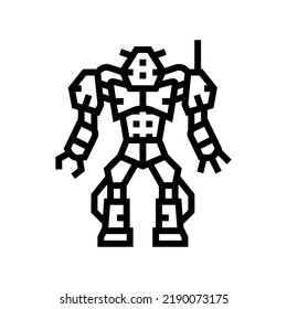 robot monster line icon vector. robot monster sign. isolated contour symbol black illustration