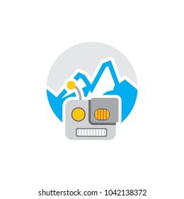 Robot Mountain Logo Icon Design