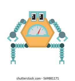 robot multi-task technology pincers arms vector illustration eps 10