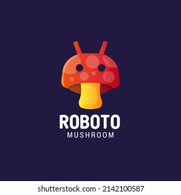 Robot and mushroom logo with gradient style