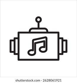 Robot Music Expression simple line icon