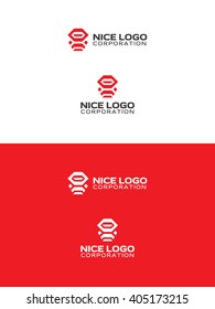 robot ninja logo, red samurai character with two swords on his back