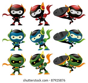 Robot Ninja Mascot Set 2