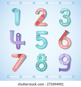 Robot Number Set : Vector Illustration