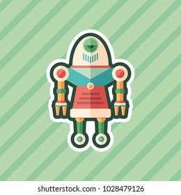 Robot nurse sticker flat icon with color background.