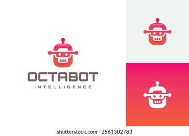 robot o letter logo vector