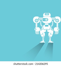 robot on blue background