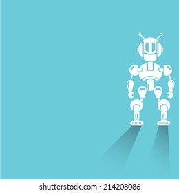 robot on blue background