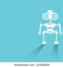 robot on blue background