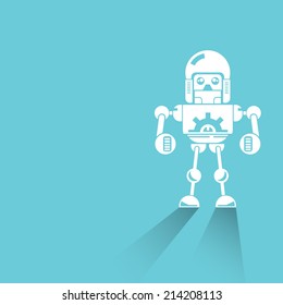 robot on blue background