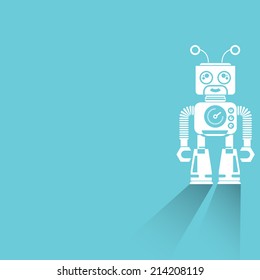 robot on blue background