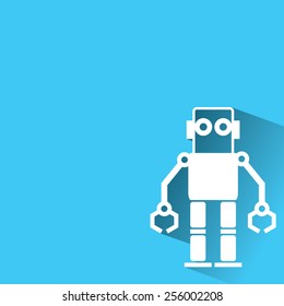 robot on blue background