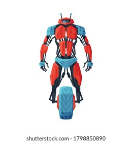 Robot on Wheel, Future Robotic Technology, Artificial Intelligence Vector Illustration on White Background