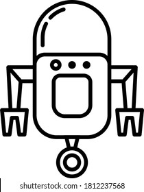icono robot en rueda, aislado