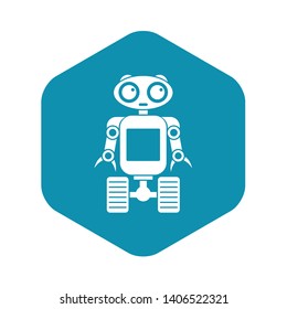 Robot on wheels icon. Simple illustration of robot on wheels vector icon for web