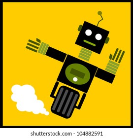 robot on wheels skidding