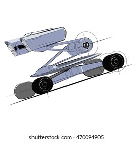 Robot on Wheels, vector illustration, pet robot