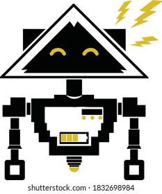 Robot on a white background, vector illustration