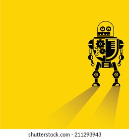 robot on yellow background