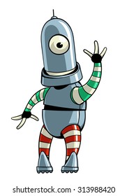 Robot with one eye. Illustration