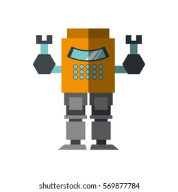 robot operator technology artificial shadow vector illustration eps 10