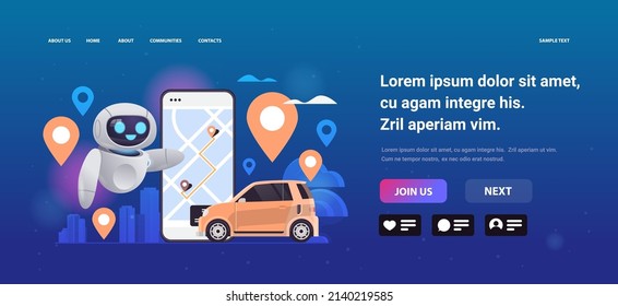 robot ordering car in mobile application transportation carsharing service carpooling artificial intelligence