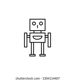 robot outline icon. Signs and symbols can be used for web, logo, mobile app, UI, UX