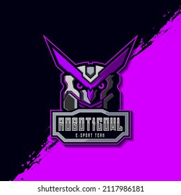 Robot Owl Esport logo design template