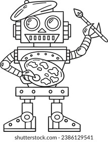 Robot Painter Isolationsseite für Kinder