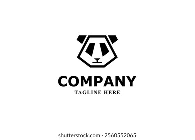robot panda modern logo design