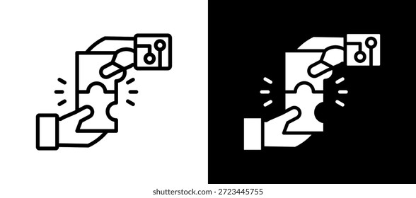 Robot Partner Icon Ilustración vectorial negro blanco