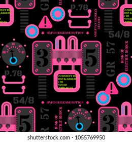 Robot parts and gear seamless pattern. Original design for print or digital media.