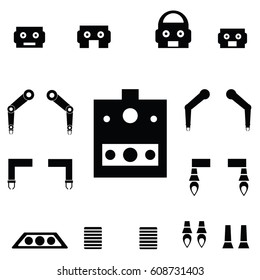 Robot parts icon set